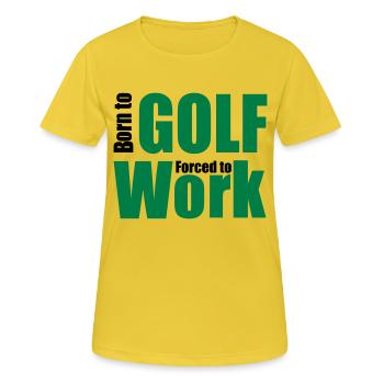 Golfe - T-shirt respirant Femme - jaune soleil - Devant - AI Model Female 172 dark (172cm)