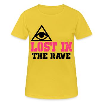 im Rave verloren - Frauen T-Shirt atmungsaktiv - Sonnengelb - Vorne - AI Model Female 172 dark (172cm)