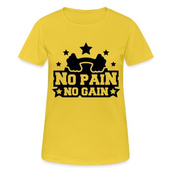 design_pain_gain_c1 - T-shirt respirant Femme - jaune soleil - Devant - AI Model Female 172 dark (172cm)