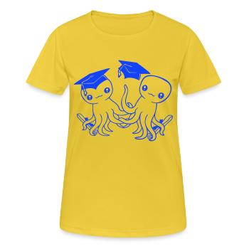 2 Octopus passed two high school graduation college - Women's Breathable T-Shirt - sunshine - Front - AI Model Female 172 dark (172cm)