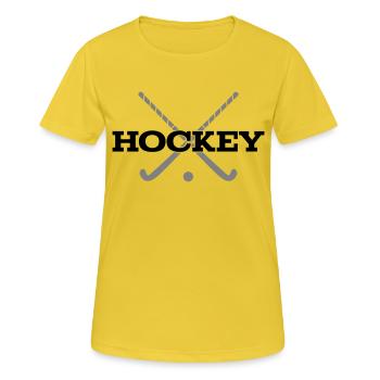 Hockey Emblem Color Changing - Women's Breathable T-Shirt - sunshine - Front - AI Model Female 172 dark (172cm)