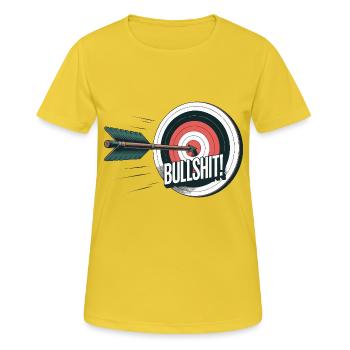 PFEIL UND BOGEN - Frauen T-Shirt atmungsaktiv - Sonnengelb - Vorne - AI Model Female 172 dark (172cm)