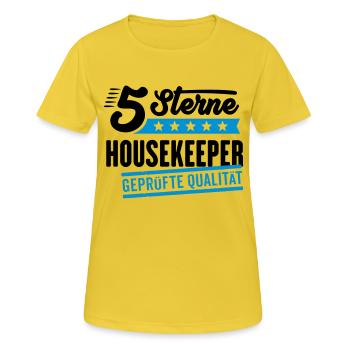 5Sterne Housekeeper - Frauen T-Shirt atmungsaktiv - Sonnengelb - Vorne - AI Model Female 172 dark (172cm)