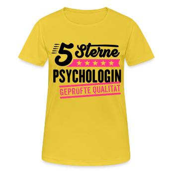 5Sterne Psychologin - Frauen T-Shirt atmungsaktiv - Sonnengelb - Vorne - AI Model Female 172 dark (172cm)