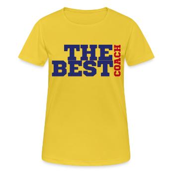 Coach / Trainer: The Best Coach - Frauen T-Shirt atmungsaktiv - Sonnengelb - Vorne - AI Model Female 172 dark (172cm)