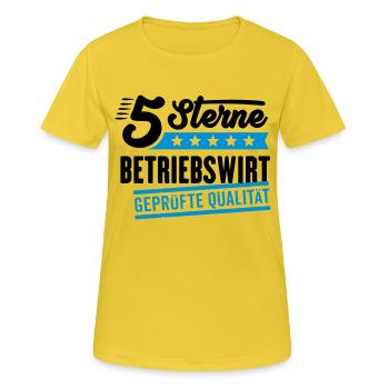 5Sterne Betriebswirt - Frauen T-Shirt atmungsaktiv - Sonnengelb - Vorne - AI Model Female 172 dark (172cm)