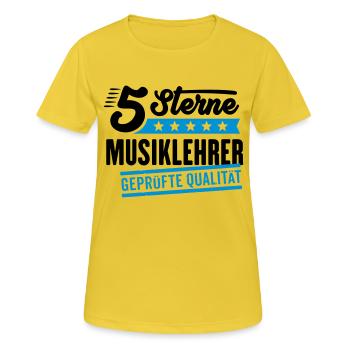 5Sterne Musiklehrer - Frauen T-Shirt atmungsaktiv - Sonnengelb - Vorne - AI Model Female 172 dark (172cm)