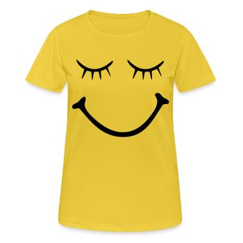 smiley - smile - T-shirt respirant Femme - jaune soleil - Devant - AI Model Female 172 dark (172cm)