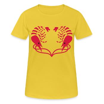 Coeur de Crevettes - T-shirt respirant Femme - jaune soleil - Devant - AI Model Female 172 dark (172cm)