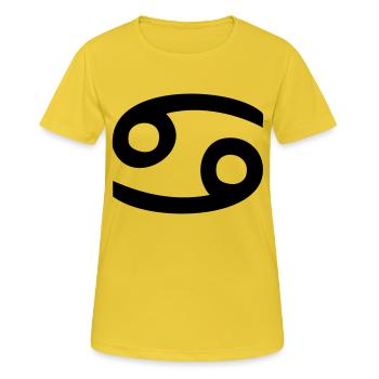 Sternzeichen Krebs - Frauen T-Shirt atmungsaktiv - Sonnengelb - Vorne - AI Model Female 172 dark (172cm)