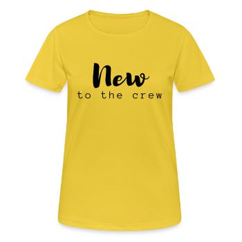 New to the crew - Frauen T-Shirt atmungsaktiv - Sonnengelb - Vorne - AI Model Female 172 dark (172cm)