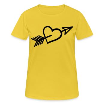 In love arrow through heart - Women's Breathable T-Shirt - sunshine - Front - AI Model Female 172 dark (172cm)