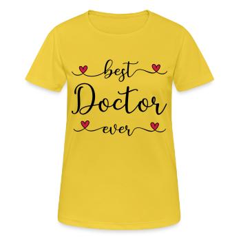 Médecin - T-shirt respirant Femme - jaune soleil - Devant - AI Model Female 172 dark (172cm)