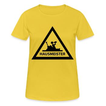hausmeister - Frauen T-Shirt atmungsaktiv - Sonnengelb - Vorne - AI Model Female 172 dark (172cm)