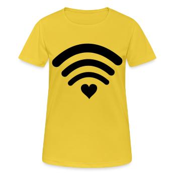 wifi love - Women's Breathable T-Shirt - sunshine - Front - AI Model Female 172 dark (172cm)