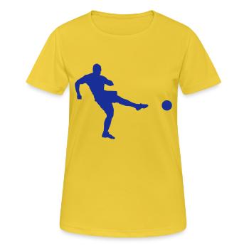 fussball1 - Frauen T-Shirt atmungsaktiv - Sonnengelb - Vorne - AI Model Female 172 dark (172cm)