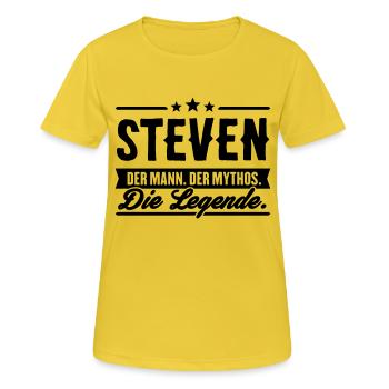 Man Myth Legend Steven - Women's Breathable T-Shirt - sunshine - Front - AI Model Female 172 dark (172cm)