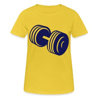 weight lifting bodybuilding weight 1085505 - Women's Breathable T-Shirt - sunshine - Front - AI Model Female 172 dark (172cm)