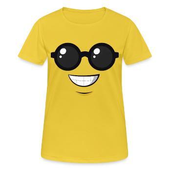 Emoticon Schlauberger Kostüm Karneval - Frauen T-Shirt atmungsaktiv - Sonnengelb - Vorne - AI Model Female 172 dark (172cm)