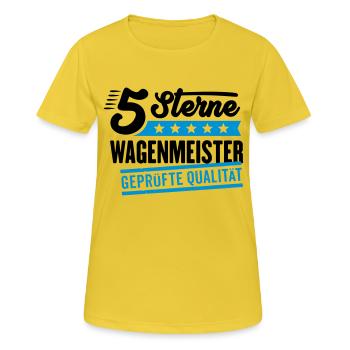 5Sterne Wagenmeister - Frauen T-Shirt atmungsaktiv - Sonnengelb - Vorne - AI Model Female 172 dark (172cm)