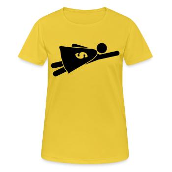 Super Hero - T-shirt respirant Femme - jaune soleil - Devant - AI Model Female 172 dark (172cm)