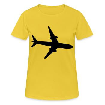 plane - Women's Breathable T-Shirt - sunshine - Front - AI Model Female 172 dark (172cm)