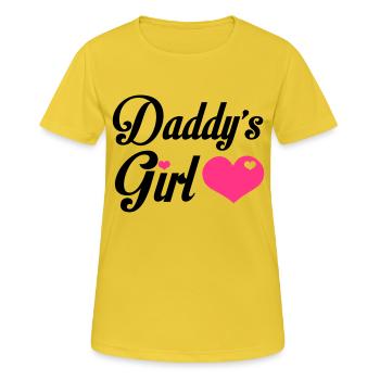 Daddy's Girl - T-shirt respirant Femme - jaune soleil - Devant - AI Model Female 172 dark (172cm)