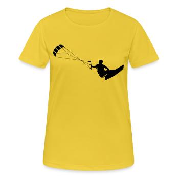 Kite Surf Jump - T-shirt respirant Femme - jaune soleil - Devant - AI Model Female 172 dark (172cm)