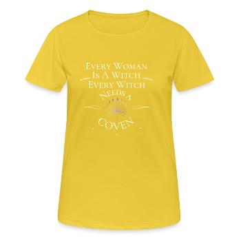 weisse hexe - Frauen T-Shirt atmungsaktiv - Sonnengelb - Vorne - AI Model Female 172 dark (172cm)