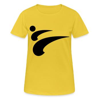 taekwondo kick - T-shirt respirant Femme - jaune soleil - Devant - AI Model Female 172 dark (172cm)