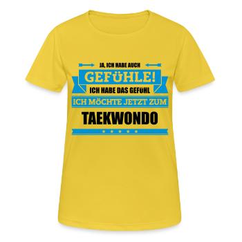 Lustiger Teakwondo Spruch - Frauen T-Shirt atmungsaktiv - Sonnengelb - Vorne - AI Model Female 172 dark (172cm)