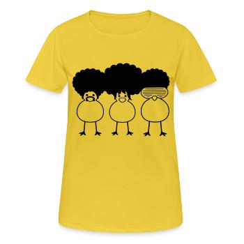 Funky Chicks - T-shirt respirant Femme - jaune soleil - Devant - AI Model Female 172 dark (172cm)