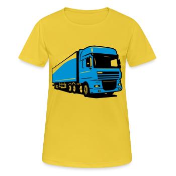 Robot de camion camion - T-shirt respirant Femme - jaune soleil - Devant - AI Model Female 172 dark (172cm)