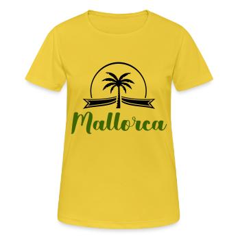 mallorca - Frauen T-Shirt atmungsaktiv - Sonnengelb - Vorne - AI Model Female 172 dark (172cm)