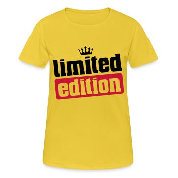 limited edition krone - Frauen T-Shirt atmungsaktiv - Sonnengelb - Vorne - AI Model Female 172 dark (172cm)