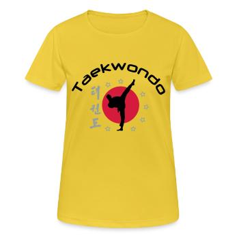 taekwondo_3 - Frauen T-Shirt atmungsaktiv - Sonnengelb - Vorne - AI Model Female 172 dark (172cm)