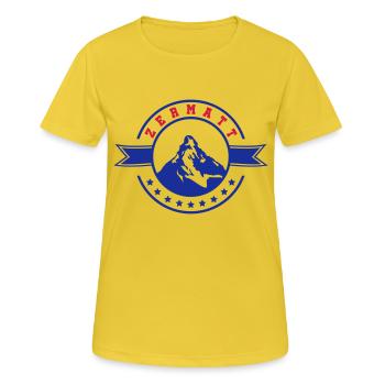 mountain zermatt - Frauen T-Shirt atmungsaktiv - Sonnengelb - Vorne - AI Model Female 172 dark (172cm)