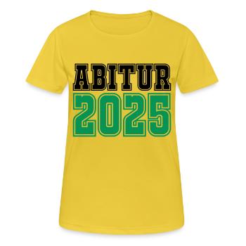 abitur 2025 - Frauen T-Shirt atmungsaktiv - Sonnengelb - Vorne - AI Model Female 172 dark (172cm)