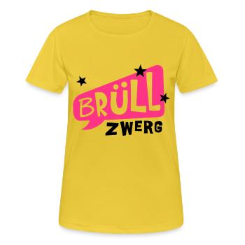 Howler nain - T-shirt respirant Femme - jaune soleil - Devant - AI Model Female 172 dark (172cm)