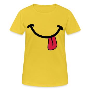 SMILEY - Frauen T-Shirt atmungsaktiv - Sonnengelb - Vorne - AI Model Female 172 dark (172cm)