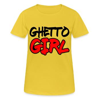 ghetto girl 2 - Frauen T-Shirt atmungsaktiv - Sonnengelb - Vorne - AI Model Female 172 dark (172cm)
