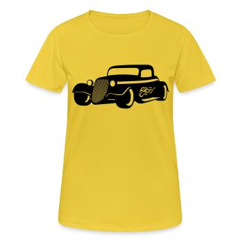Hot Rod - Frauen T-Shirt atmungsaktiv - Sonnengelb - Vorne - AI Model Female 172 dark (172cm)