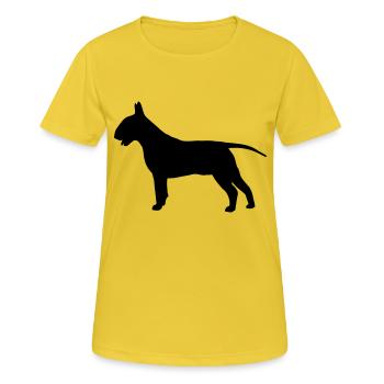 Bullterrier - Frauen T-Shirt atmungsaktiv - Sonnengelb - Vorne - AI Model Female 172 dark (172cm)