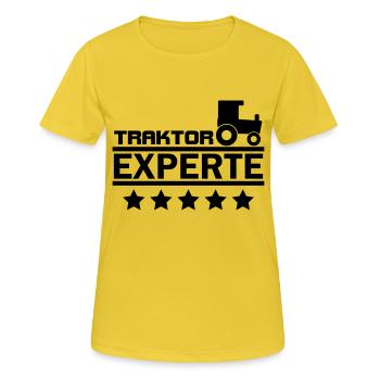 traktor experte - Frauen T-Shirt atmungsaktiv - Sonnengelb - Vorne - AI Model Female 172 dark (172cm)