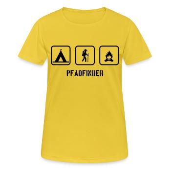 pfadfinder - Frauen T-Shirt atmungsaktiv - Sonnengelb - Vorne - AI Model Female 172 dark (172cm)