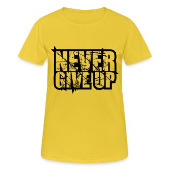larmes rayures logo design ne jamais abandonner jamais - T-shirt respirant Femme - jaune soleil - Devant - AI Model Female 172 dark (172cm)
