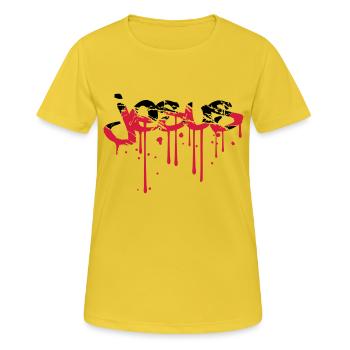 Blood scratch scratches graffiti drops tattoo lett - Women's Breathable T-Shirt - sunshine - Front - AI Model Female 172 dark (172cm)