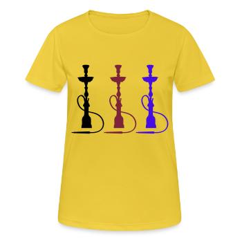Narguilé - T-shirt respirant Femme - jaune soleil - Devant - AI Model Female 172 dark (172cm)