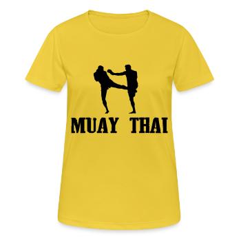 muay thai - Frauen T-Shirt atmungsaktiv - Sonnengelb - Vorne - AI Model Female 172 dark (172cm)