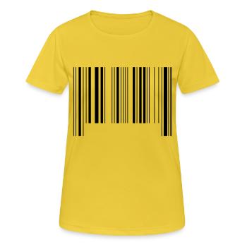 barcode - Frauen T-Shirt atmungsaktiv - Sonnengelb - Vorne - AI Model Female 172 dark (172cm)